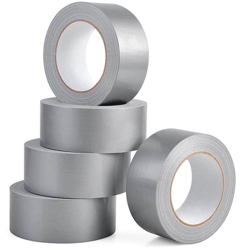 TIANBO FIRST Duct Tape, Silver Grey Duct Tape Bulk for Indoor Outdoor, 1.88 Inches Width x 35 Yard Length (5 Rolls per Pack) - Image 1